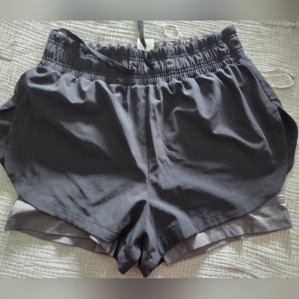 Gymshark Women’s Black Athletic Shorts with Drawstring Waist